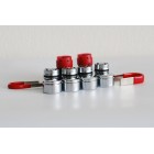 Секретные гайки TPI-LN101 C726445(30L)XC-2KEY с вращающимся защитным колпачком конус M12 x 1.50 30mm 60° Chrome